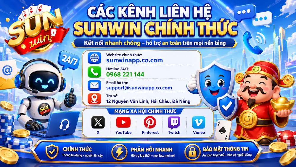 Liên Hệ Sunwin – Trung Tâm Hỗ Trợ Khách Hàng 24/7 Chuyên Nghiệp 1 Các Kênh Liên Hệ Sunwin Chính Thức