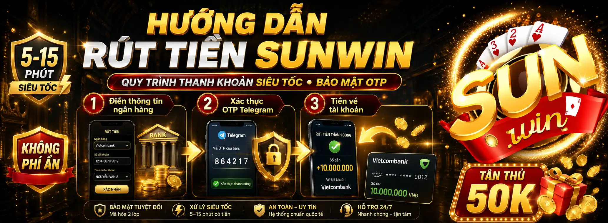 Hướng Dẫn Rút Tiền Sunwin – Quy Trình Thanh Khoản Siêu Tốc, Bảo Mật OTP