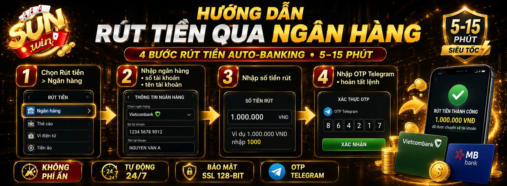 Hướng Dẫn Rút Tiền Sunwin
