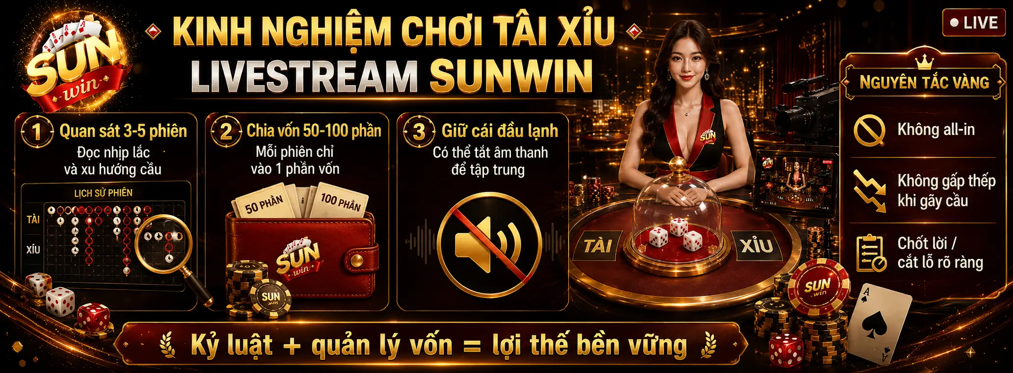 Trải Nghiệm Sảnh Tài Xỉu Livestream Đẳng Cấp Tại Sunwin 2026 3 Kinh Nghiệm Thực Chiến Tại Sảnh Tài Xỉu Livestream