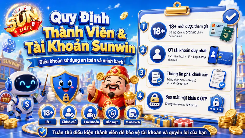 Điều Khoản Điều Kiện Sunwin – Quy Định Sử Dụng Hệ Thống Giải Trí 1 Quy Định Về Độ Tuổi Và Điều Kiện Thành Viên