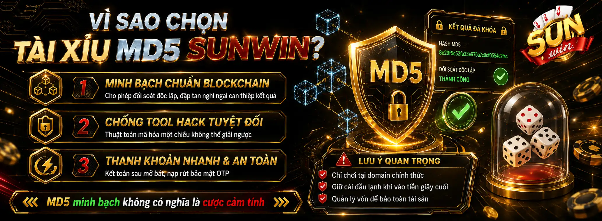 Tài Xỉu MD5 Sunwin Là Gì? Cách Kiểm Tra Kết Quả Xanh Chín 100% 3 Tại Sao Bạn Nên Chọn Chơi Tài Xỉu MD5 Tại Sunwin